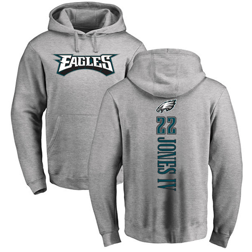 Men Philadelphia Eagles #22 Sidney Jones Ash Backer NFL Pullover Hoodie Sweatshirts